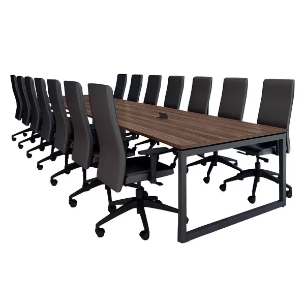 Mesa de Reunião para Escritório Retangular Pé Quadro Fechado