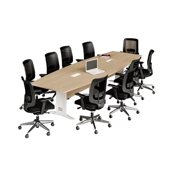 Mesa de Reunião para Escritório Semioval Pé em Aço