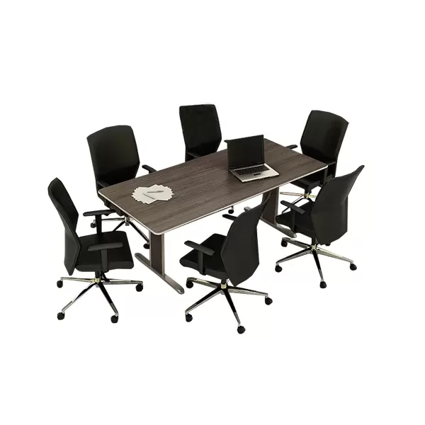 Mesa de Reunião para Escritório Retangular Pé em Aço