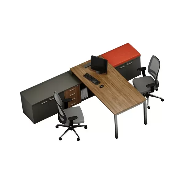 Mesa Para Escritório Executiva com Armário Lateral Diretor