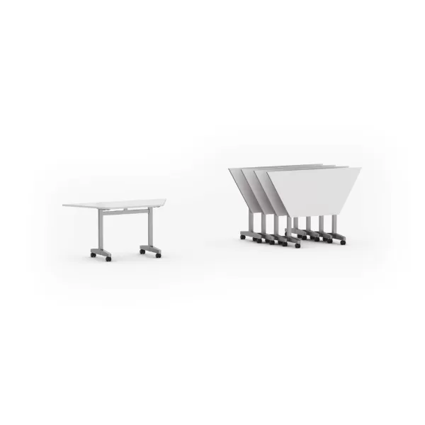 Mesa rebatível trapezoidal pé modelo “T”