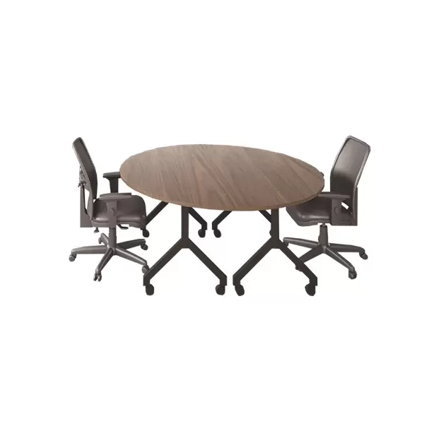 Mesa rebatível semi-circular pé modelo “Y”