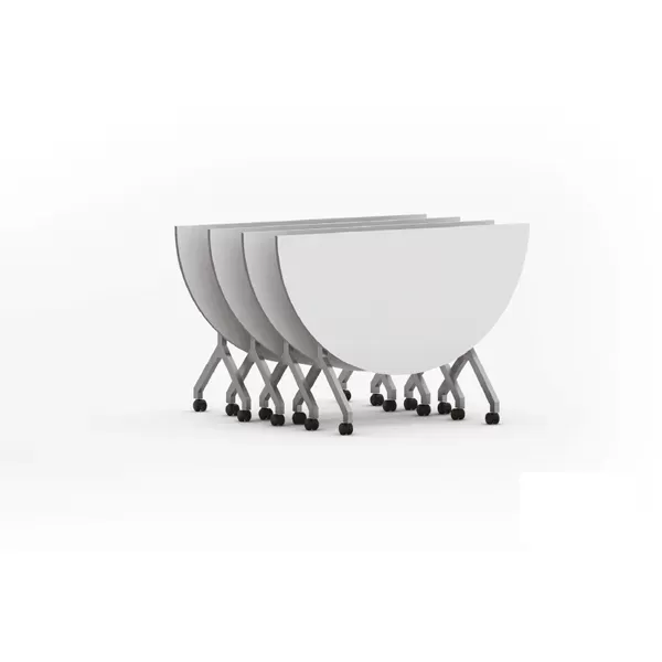 Mesa rebatível semi-circular pé modelo “Y”