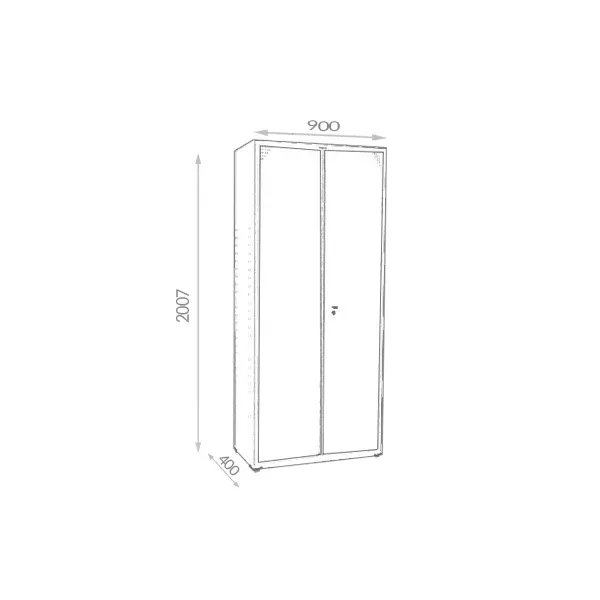 Armário para escritório em aço Alto 1927mm x 800mm 2 portas