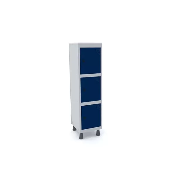 Mini roupeiro de aço para vestiário 3 portas