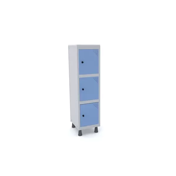 Mini roupeiro de aço para vestiário 3 portas
