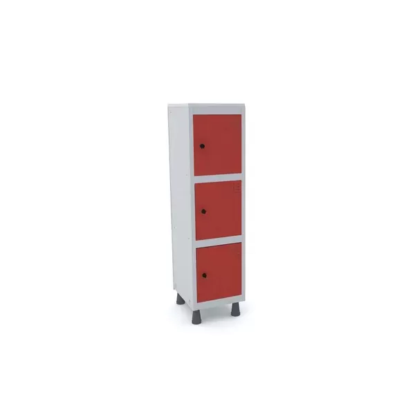Mini roupeiro de aço para vestiário 3 portas