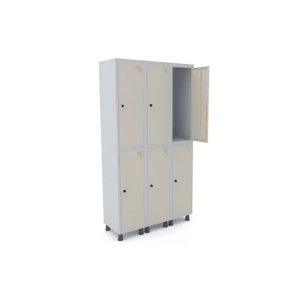 Roupeiro de aço para vestiário 6 portas grandes