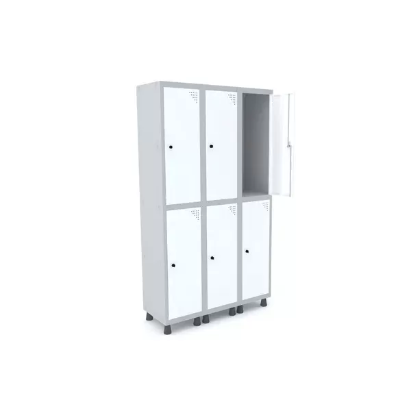 Roupeiro de aço para vestiário 6 portas grandes