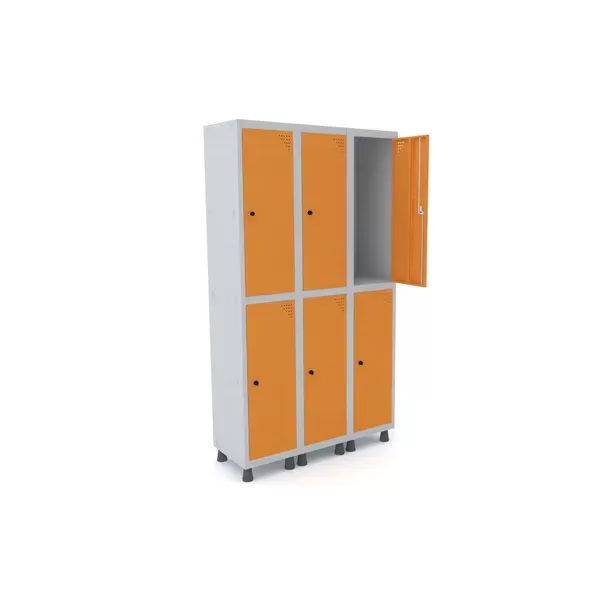 Roupeiro de aço para vestiário 6 portas grandes