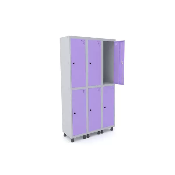 Roupeiro de aço para vestiário 6 portas grandes