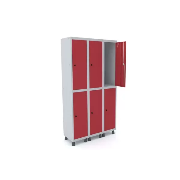 Roupeiro de aço para vestiário 6 portas grandes