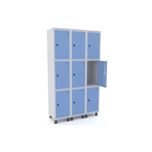 Roupeiro De Aço Para Vestiário 9 Portas Médias