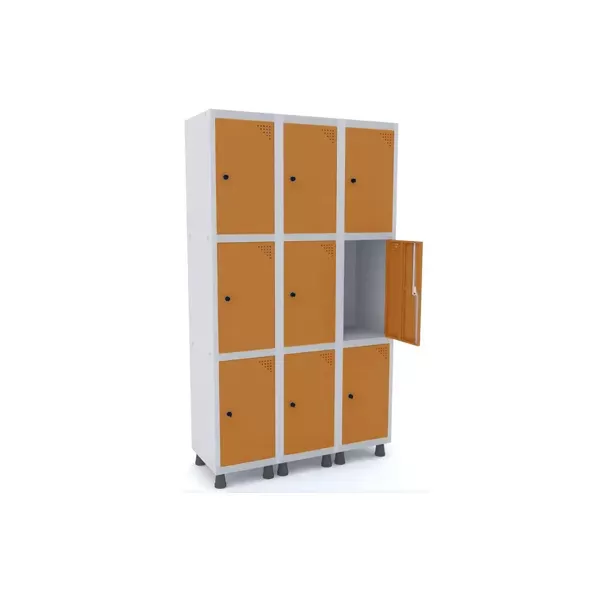 Roupeiro De Aço Para Vestiário 9 Portas Médias