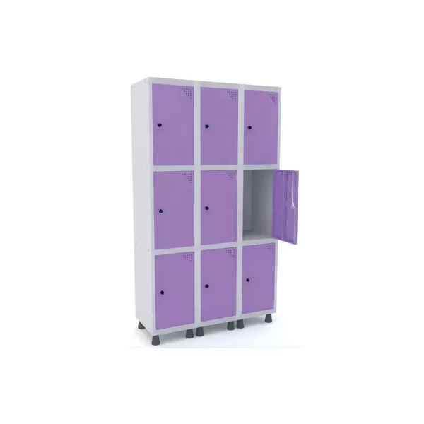 Roupeiro De Aço Para Vestiário 9 Portas Médias