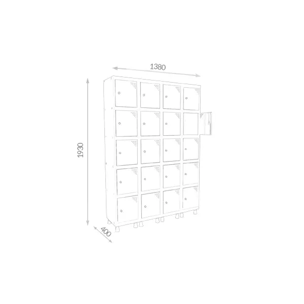 Roupeiro De Aço Para Vestiário 20 Portas Mini