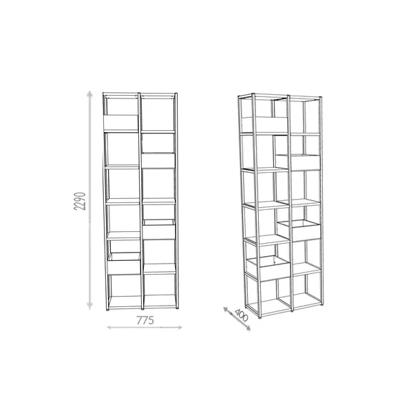 Estante industrial decorativa com 02 módulos