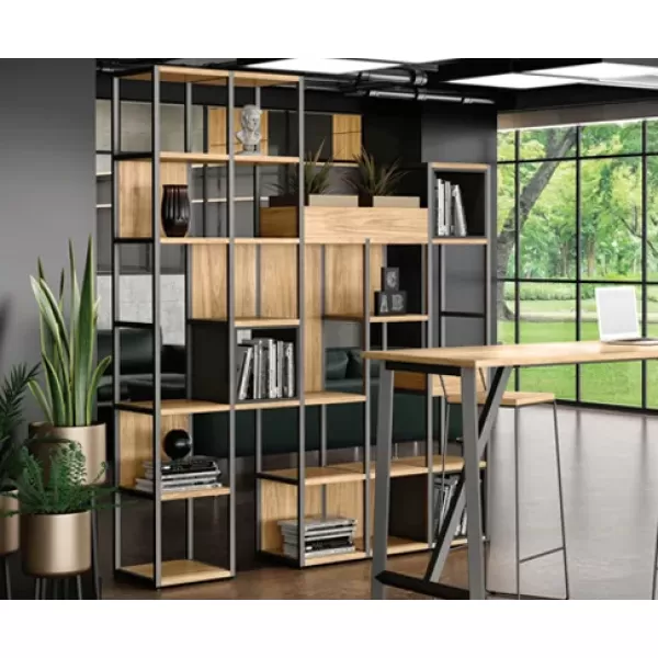 Estante industrial decorativa com 02 módulos