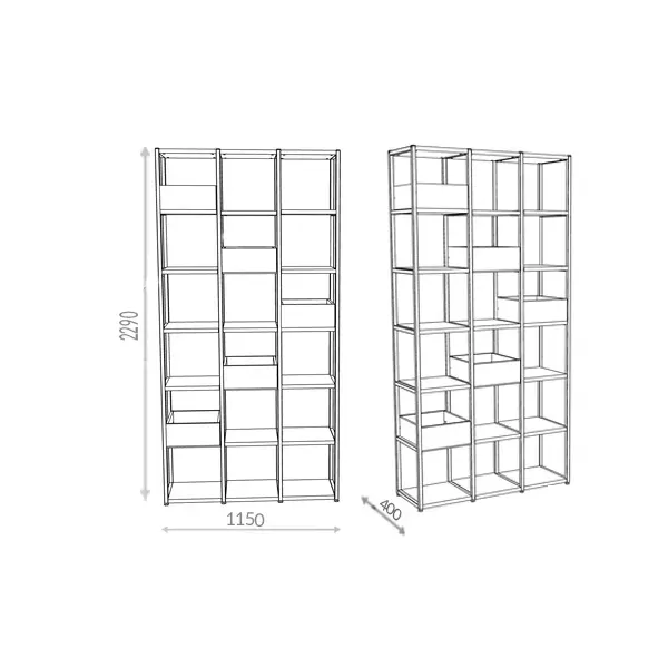 Estante industrial decorativa com 03 módulos