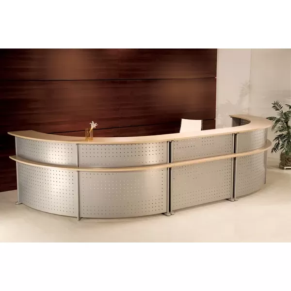 Balcão para recepção atendimento curvo