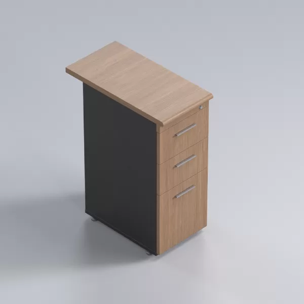 Gaveteiro pedestal complemento com 2 gavetas e 1 pasta suspensa
