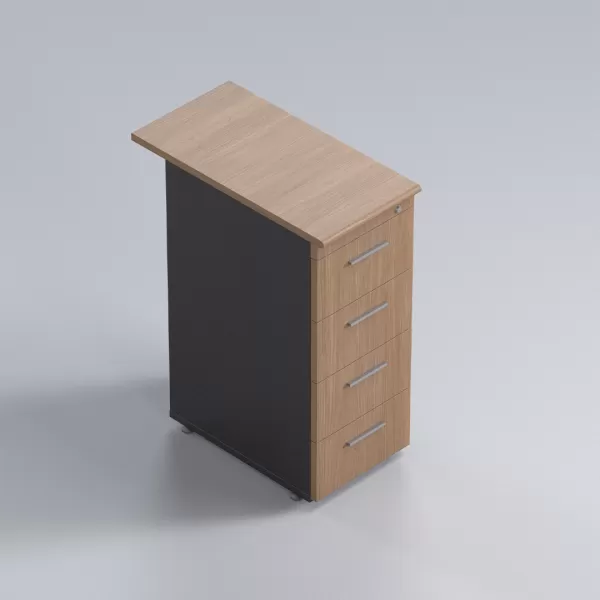 Gaveteiro para escritório pedestal complemento 4 gavetas