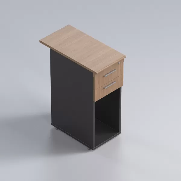 Gaveteiro pedestal complemento com 2 gavetas e suporte para CPU