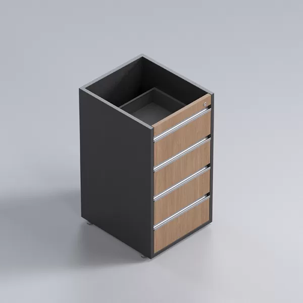 Gaveteiro Para Escritório Pedestal 4 Gavetas