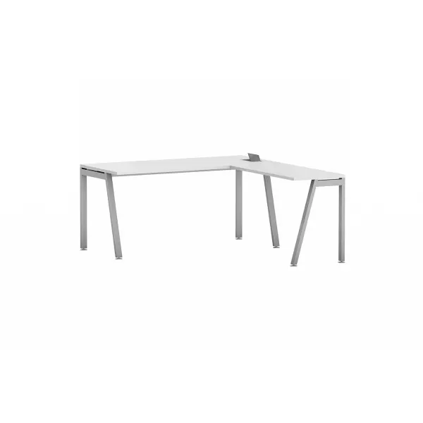 Mesa para escritório reta com mesa auxiliar