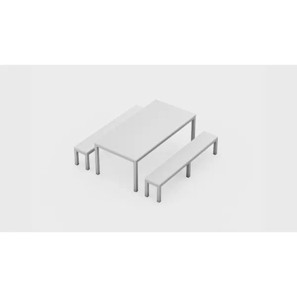 Mesa refeitório com banco inteiro