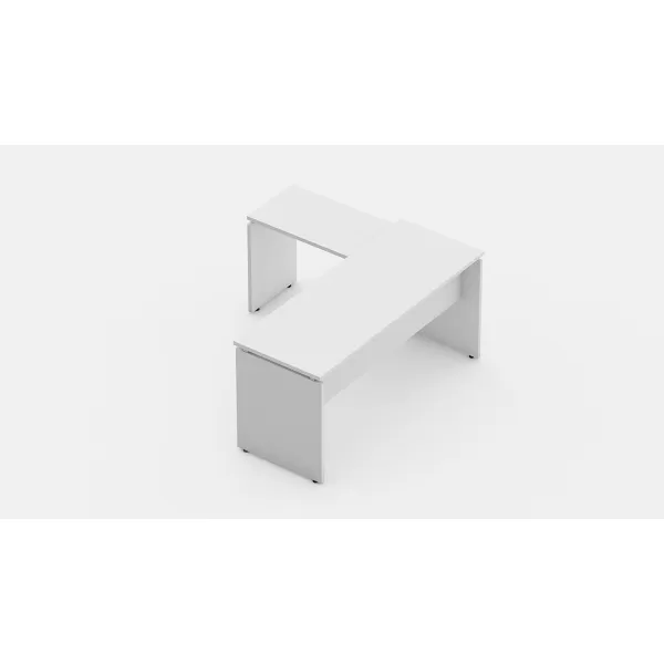 Mesa reta com mesa auxiliar rebaixo
